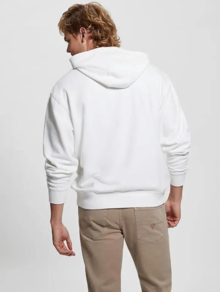 Men GUESS Hoodies and Sweaters Finch French Terry Hoodie Salt White Multi