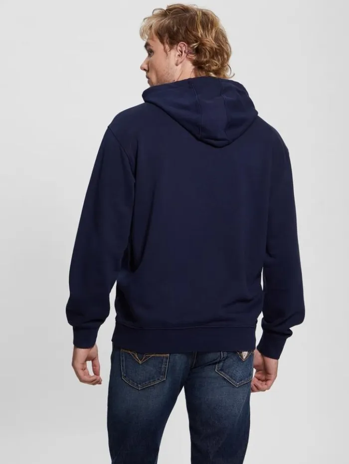 Men GUESS Hoodies and Sweaters Finch French Terry Hoodie Smart Blue Multi