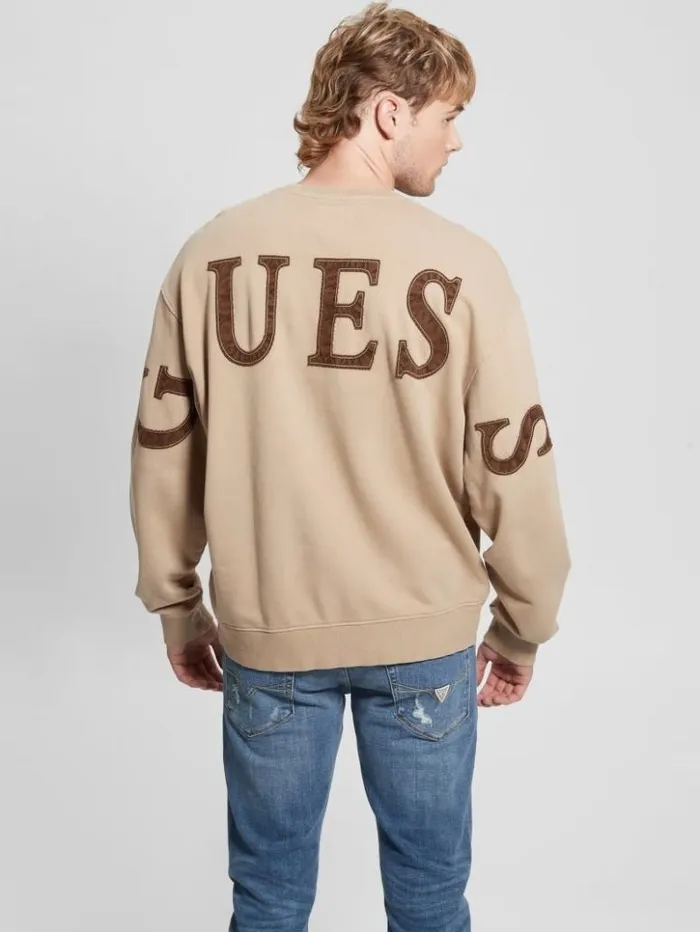 Men GUESS Hoodies and Sweaters Finch Vintage Logo Sweatshirt Mountain Honey Multi Men GUESS Hoodies and Sweaters Finch Vintage Logo Sweatshirt Mountain Honey Multi