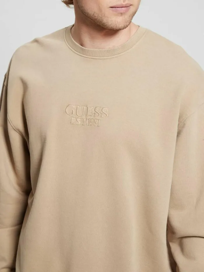 Men GUESS Hoodies and Sweaters Finch Vintage Logo Sweatshirt Mountain Honey Multi Men GUESS Hoodies and Sweaters Finch Vintage Logo Sweatshirt Mountain Honey Multi
