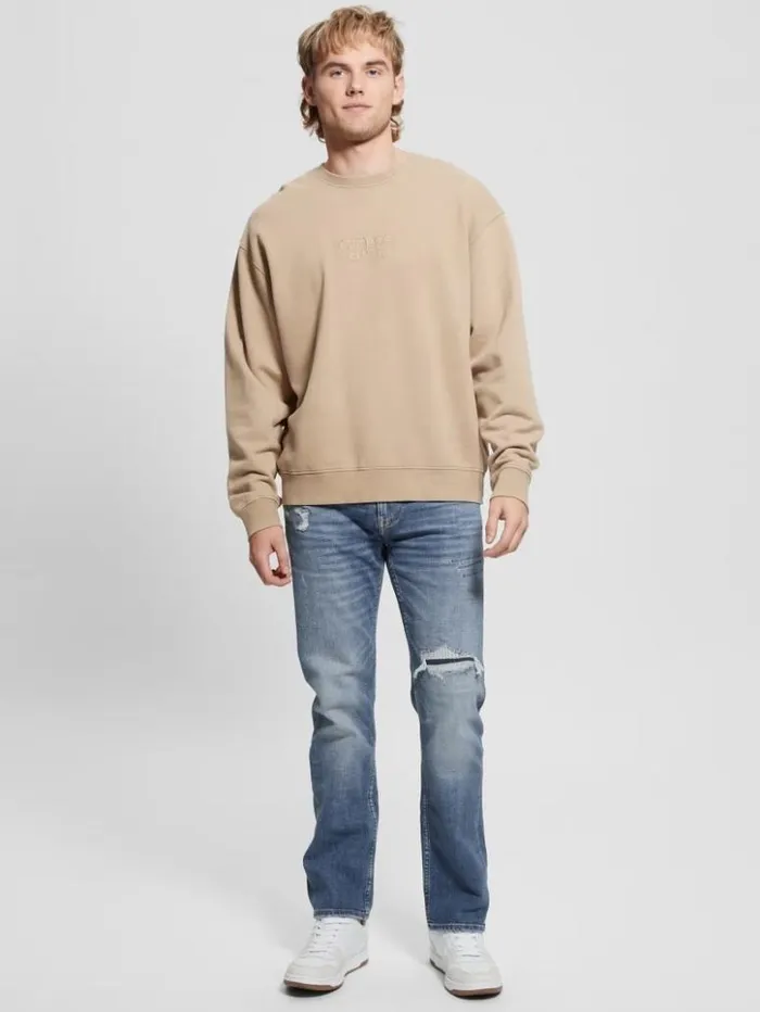 Men GUESS Hoodies and Sweaters Finch Vintage Logo Sweatshirt Mountain Honey Multi Men GUESS Hoodies and Sweaters Finch Vintage Logo Sweatshirt Mountain Honey Multi