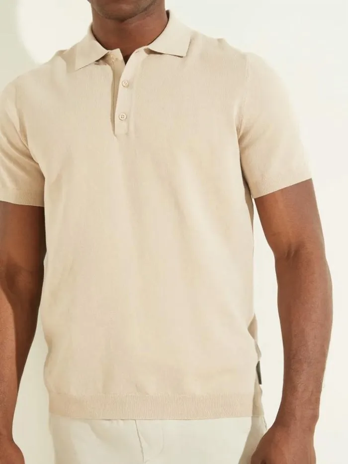 Men GUESS Hoodies and Sweaters Formal Performance Sweater Polo Pasadena Stone Men GUESS Hoodies and Sweaters Formal Performance Sweater Polo Pasadena Stone