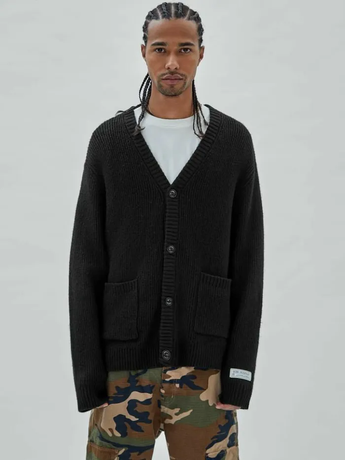 Men GUESS Hoodies and Sweaters GUESS Originals Label Cardigan Black