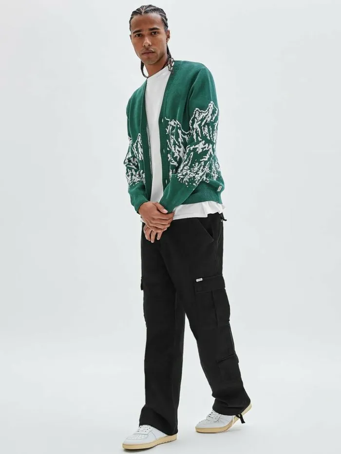 Men GUESS Hoodies and Sweaters GUESS Originals Mountain Cardigan Evermore Green Men GUESS Hoodies and Sweaters GUESS Originals Mountain Cardigan Evermore Green