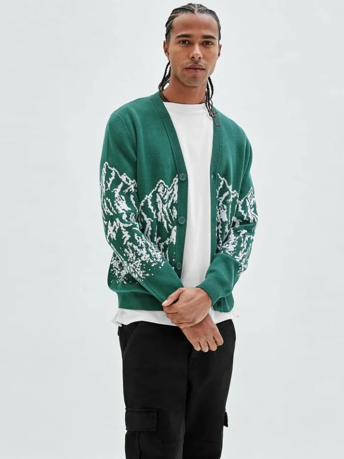 Men GUESS Hoodies and Sweaters GUESS Originals Mountain Cardigan Evermore Green Men GUESS Hoodies and Sweaters GUESS Originals Mountain Cardigan Evermore Green