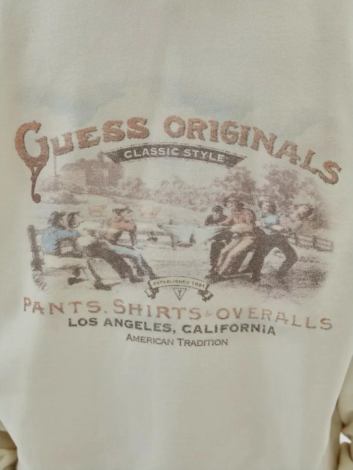 Men GUESS Hoodies and Sweaters GUESS Originals Warranted Fleece Sweater Sandy Shore Men GUESS Hoodies and Sweaters GUESS Originals Warranted Fleece Sweater Sandy Shore