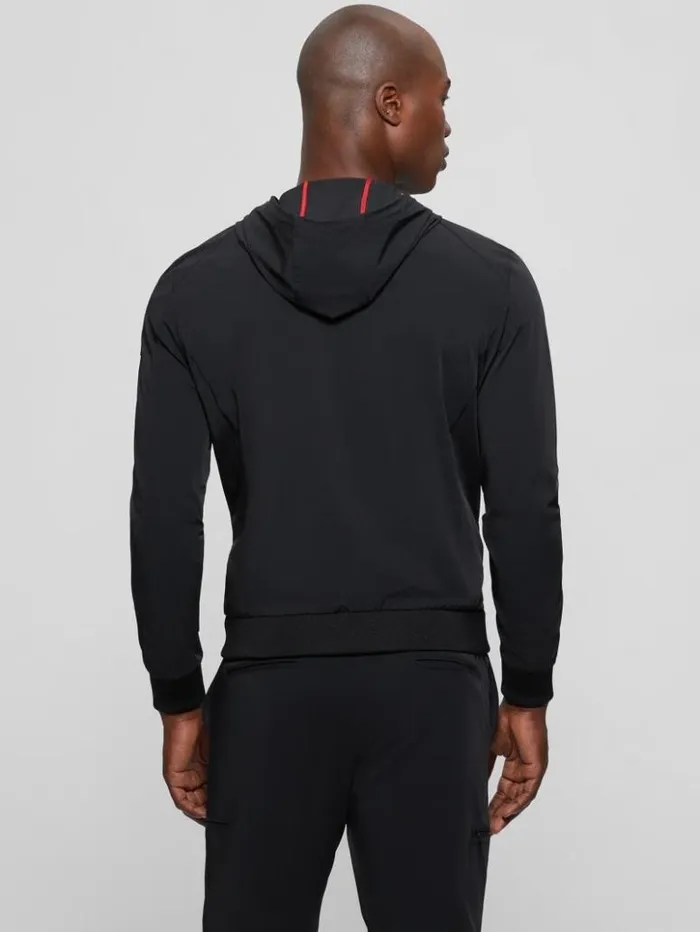 Men GUESS Hoodies and Sweaters Tech Hooded Sweater Black