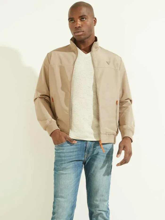 Men GUESS Jackets and Coats Amos Flight Jacket Impact Grey