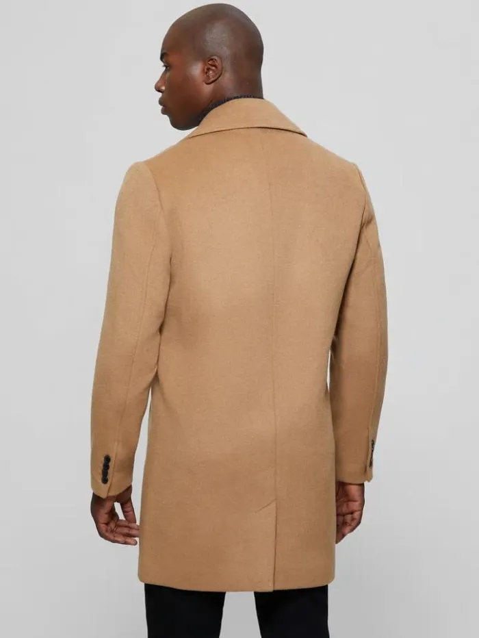 Men GUESS Jackets and Coats Bel Air Melton WoolBlend Peacoat Desert Storm