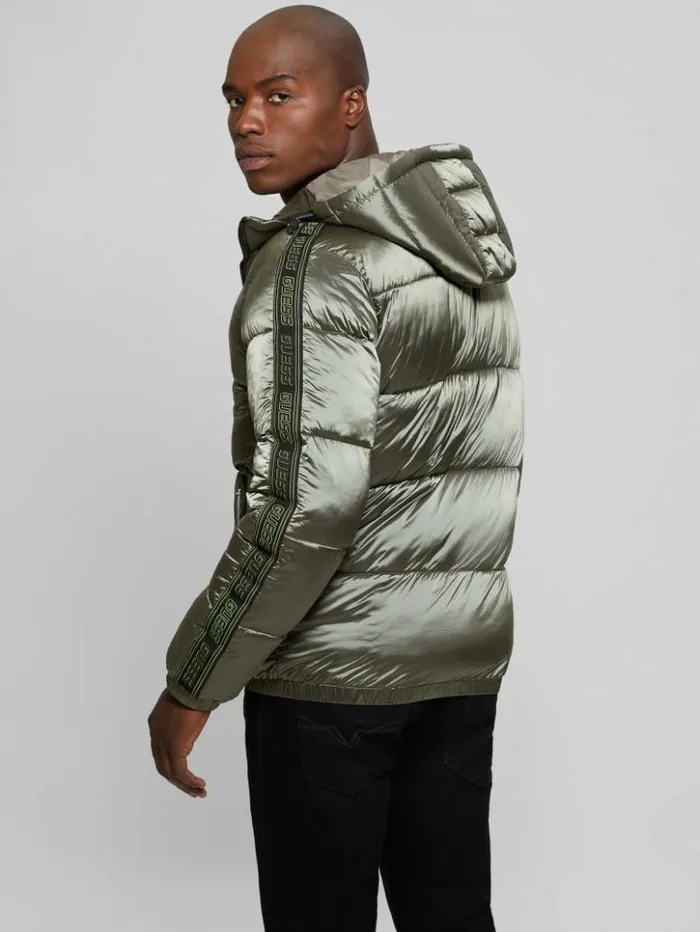 Men GUESS Jackets and Coats Byrnie Padded Nylon Jacket Mossy Green