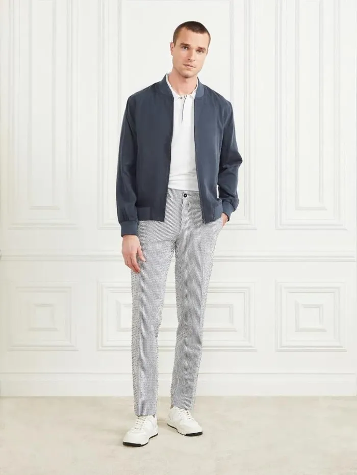 Men GUESS Jackets and Coats Eco Classic Flight Jacket Bleu lgant