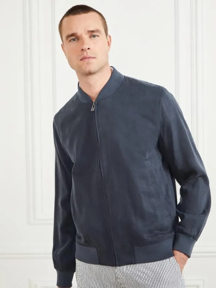 Men GUESS Jackets and Coats Eco Classic Flight Jacket Bleu lgant