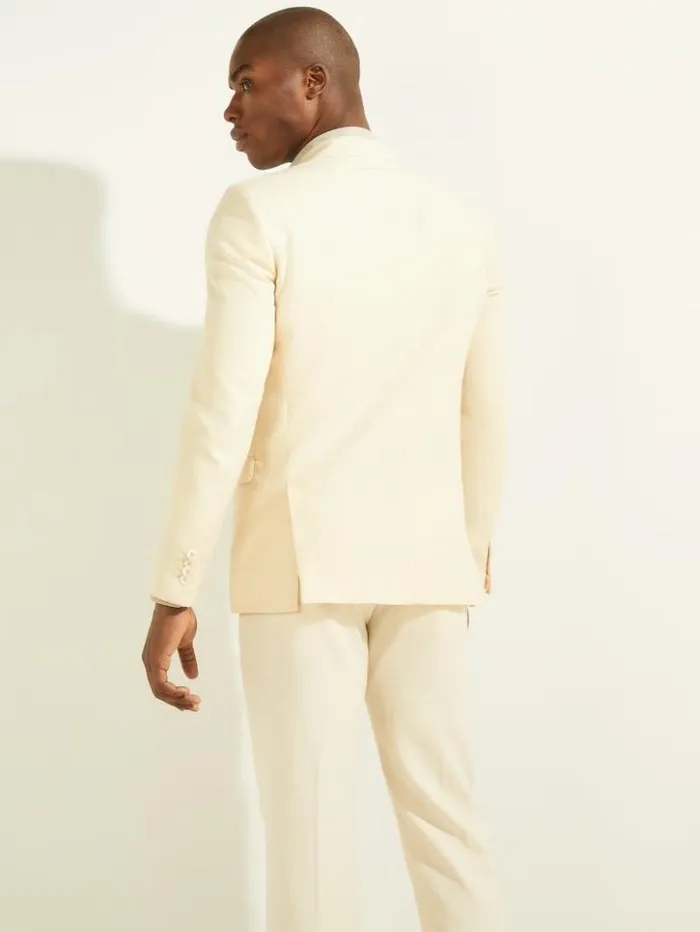 Men GUESS Jackets and Coats Eco Double Breasted Blazer Creme Brulee