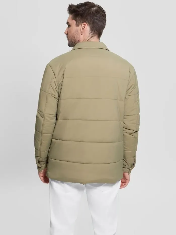 Men GUESS Jackets and Coats Eco Quilted Shacket Khaki Way
