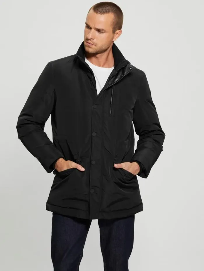 Men GUESS Jackets and Coats Eco Real Down Parka Black