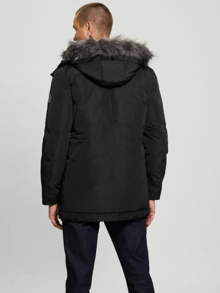 Men GUESS Jackets and Coats Eco Real Down Parka Black