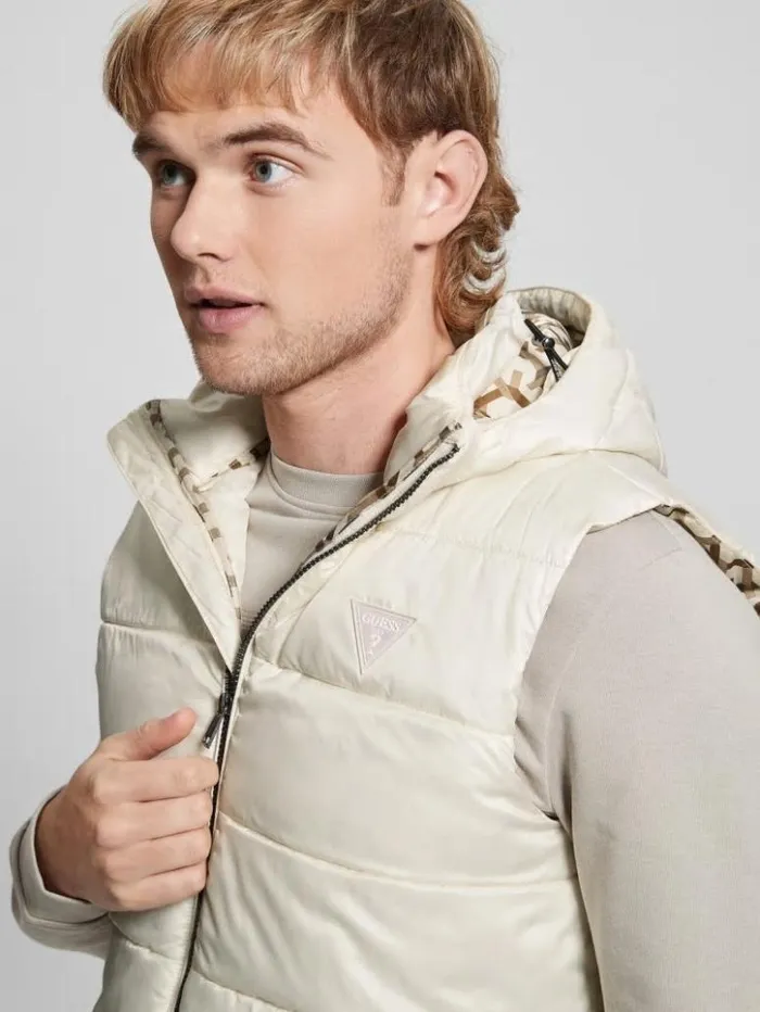 Men GUESS Jackets and Coats Eco Super Light Puffer Vest Quicksand