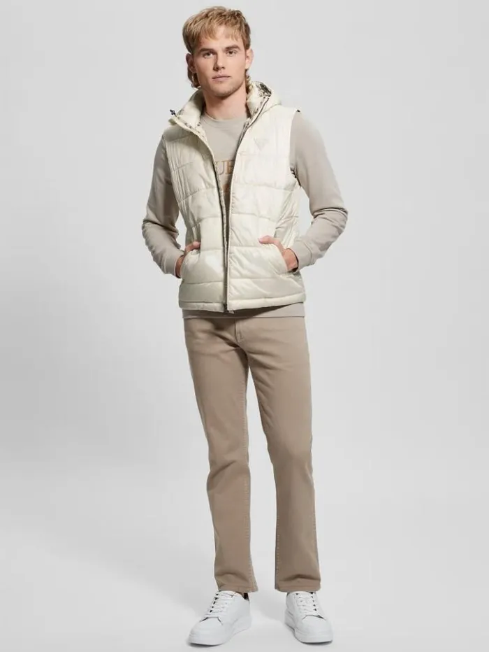 Men GUESS Jackets and Coats Eco Super Light Puffer Vest Quicksand