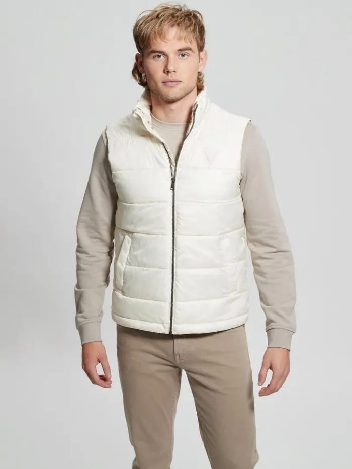 Men GUESS Jackets and Coats Eco Super Light Puffer Vest Quicksand