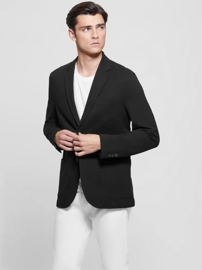 Men GUESS Jackets and Coats Eco Tyron TechStretch Blazer Black