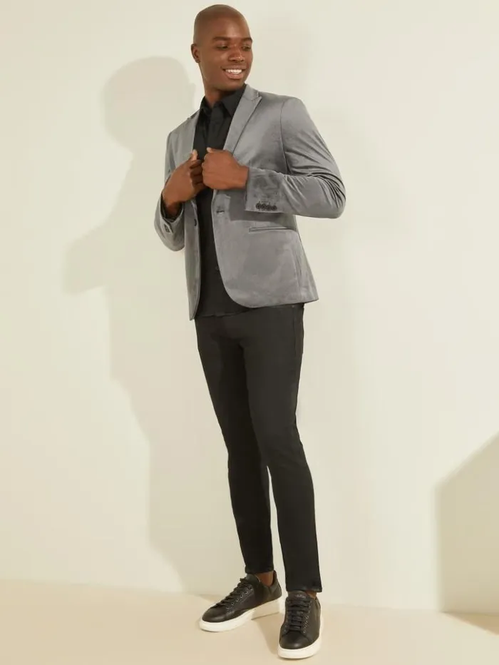 Men GUESS Jackets and Coats Fulham Velvet Blazer Stone Isle
