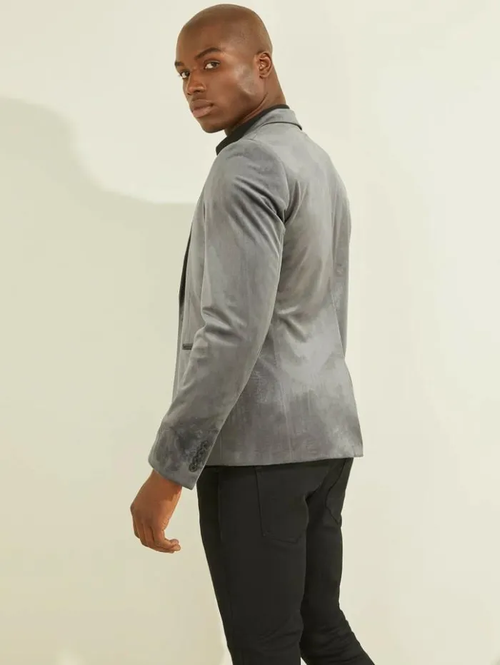 Men GUESS Jackets and Coats Fulham Velvet Blazer Stone Isle