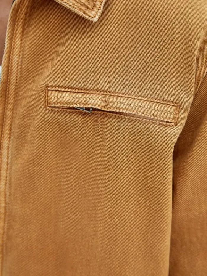 Men GUESS Jackets and Coats GUESS Originals Aged Denim Work Jacket Go Vintage Tan Wash Men GUESS Jackets and Coats GUESS Originals Aged Denim Work Jacket Go Vintage Tan Wash