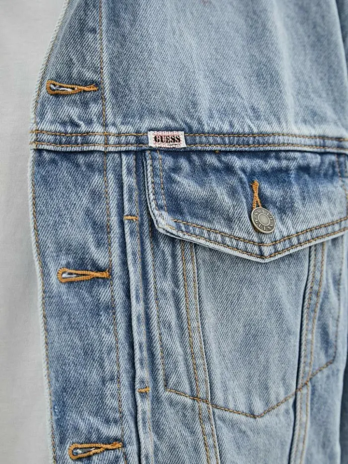 Men GUESS Jackets and Coats GUESS Originals Denim Kit Jacket Go Leo Lt Wash