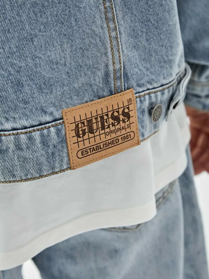 Men GUESS Jackets and Coats GUESS Originals Denim Kit Jacket Go Leo Lt Wash