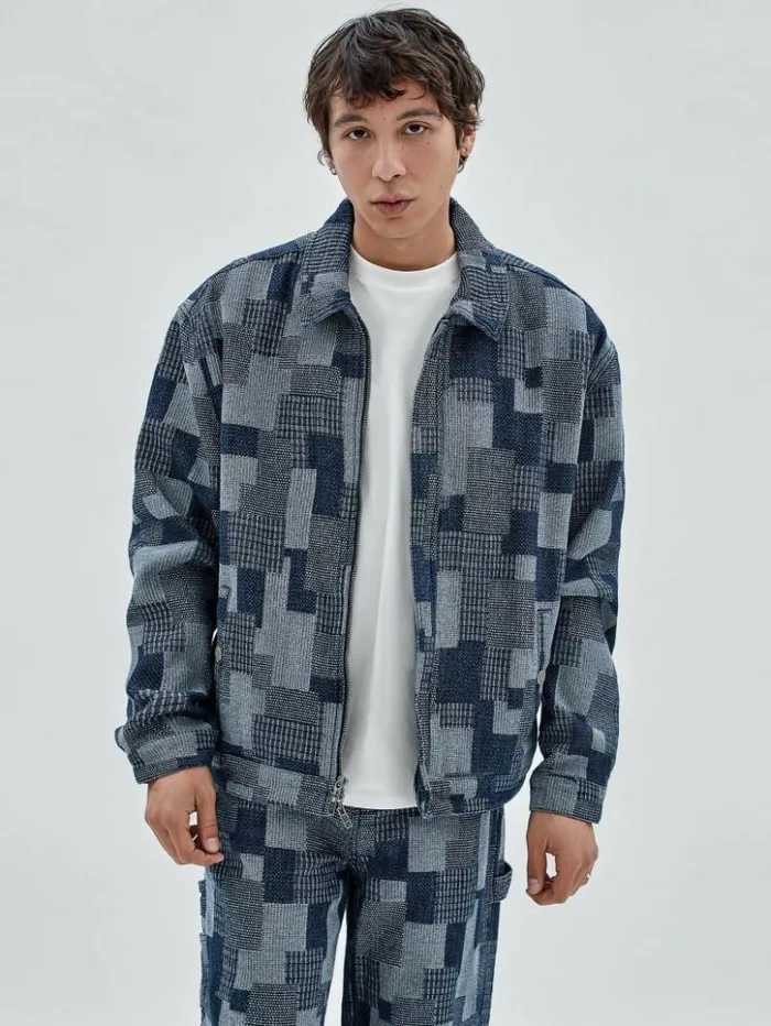 Men GUESS Jackets and Coats GUESS Originals Denim Patch Shacket Go Dark Rinse Wash