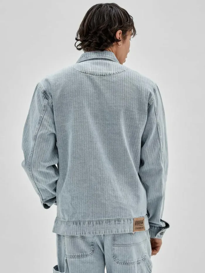 Men GUESS Jackets and Coats GUESS Originals Herringbone Zip Denim Jacket Go Vintage Herringbone Wa Men GUESS Jackets and Coats GUESS Originals Herringbone Zip Denim Jacket Go Vintage Herringbone Wa