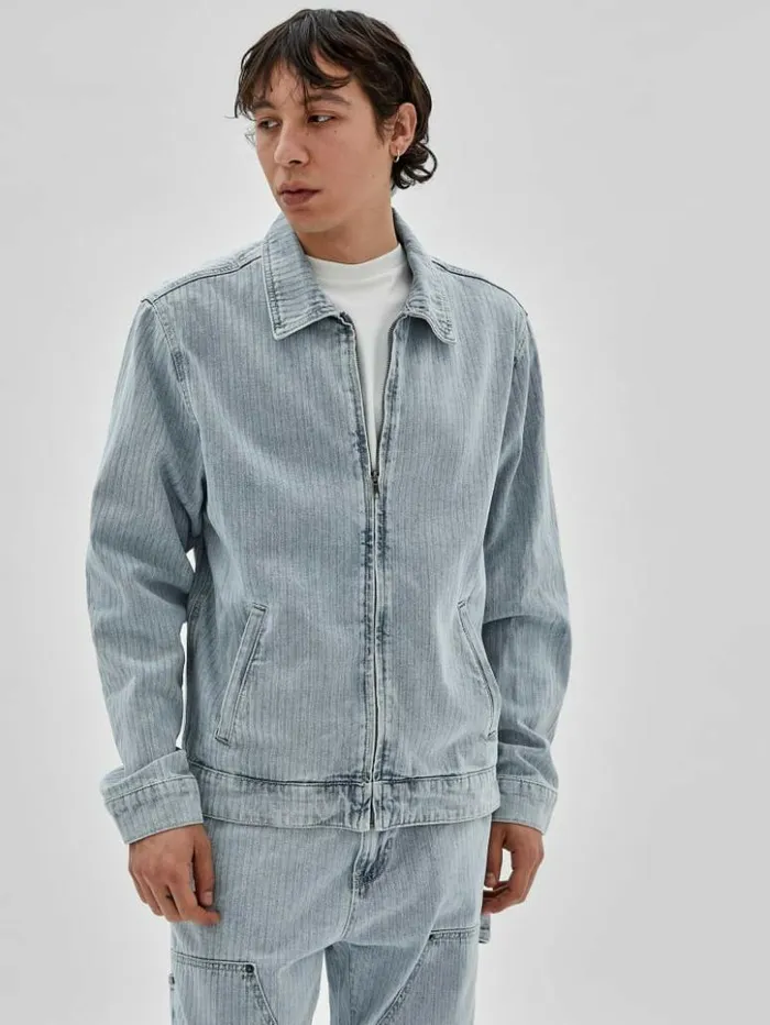 Men GUESS Jackets and Coats GUESS Originals Herringbone Zip Denim Jacket Go Vintage Herringbone Wa Men GUESS Jackets and Coats GUESS Originals Herringbone Zip Denim Jacket Go Vintage Herringbone Wa