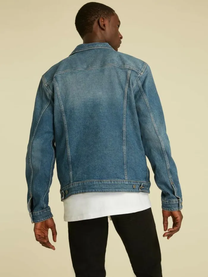 Men GUESS Jackets and Coats GUESS Originals Kit Denim Jacket Go Vintage Dark Blue Wash Men GUESS Jackets and Coats GUESS Originals Kit Denim Jacket Go Vintage Dark Blue Wash