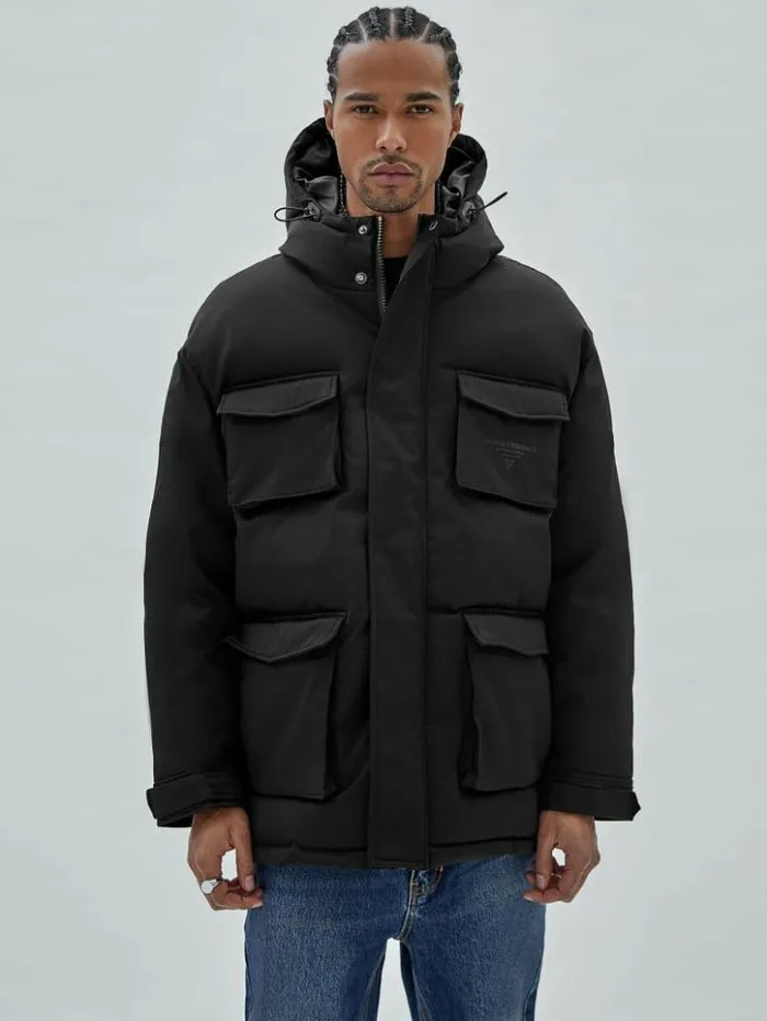 Men GUESS Jackets and Coats GUESS Originals Parka Jacket Black