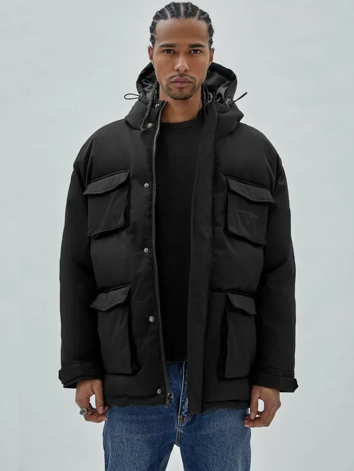 Men GUESS Jackets and Coats GUESS Originals Parka Jacket Black