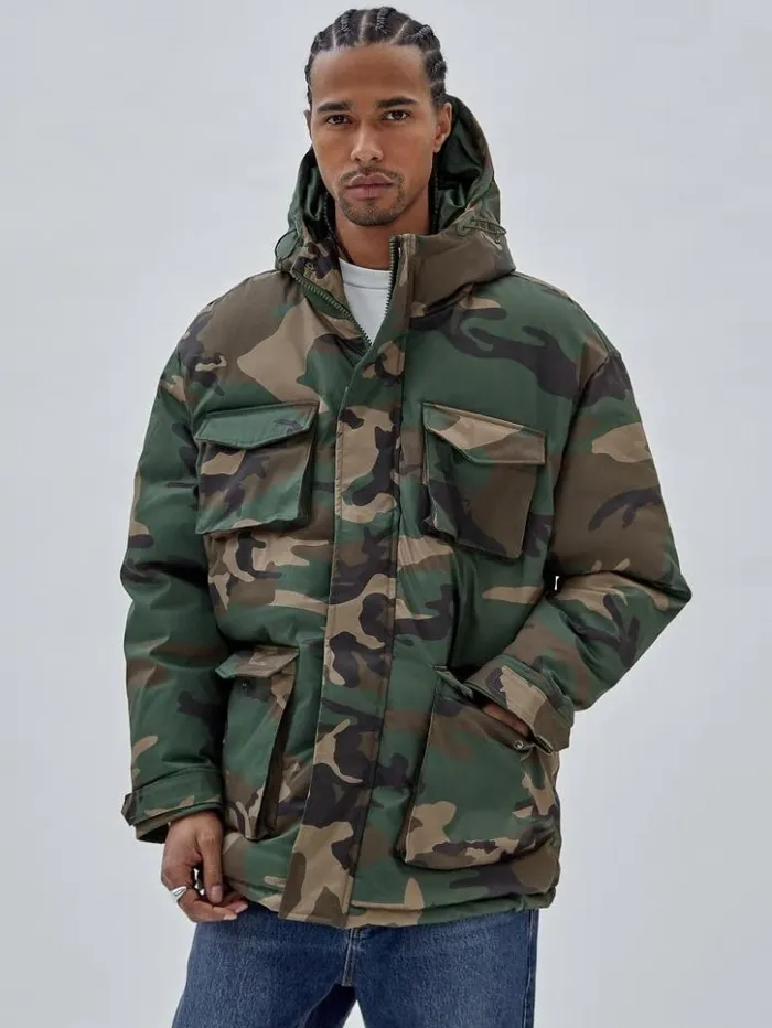 Men GUESS Jackets and Coats GUESS Originals Parka Jacket Surplus Camo