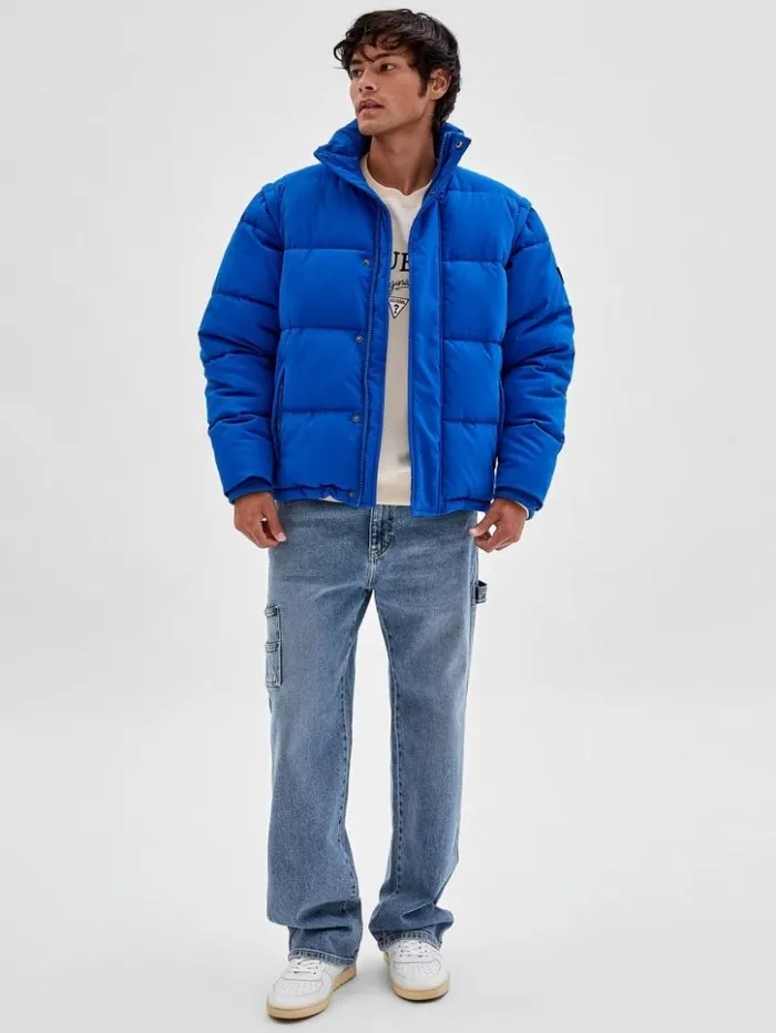 Men GUESS Jackets and Coats GUESS Originals Puffer Jacket Bright Zaffre
