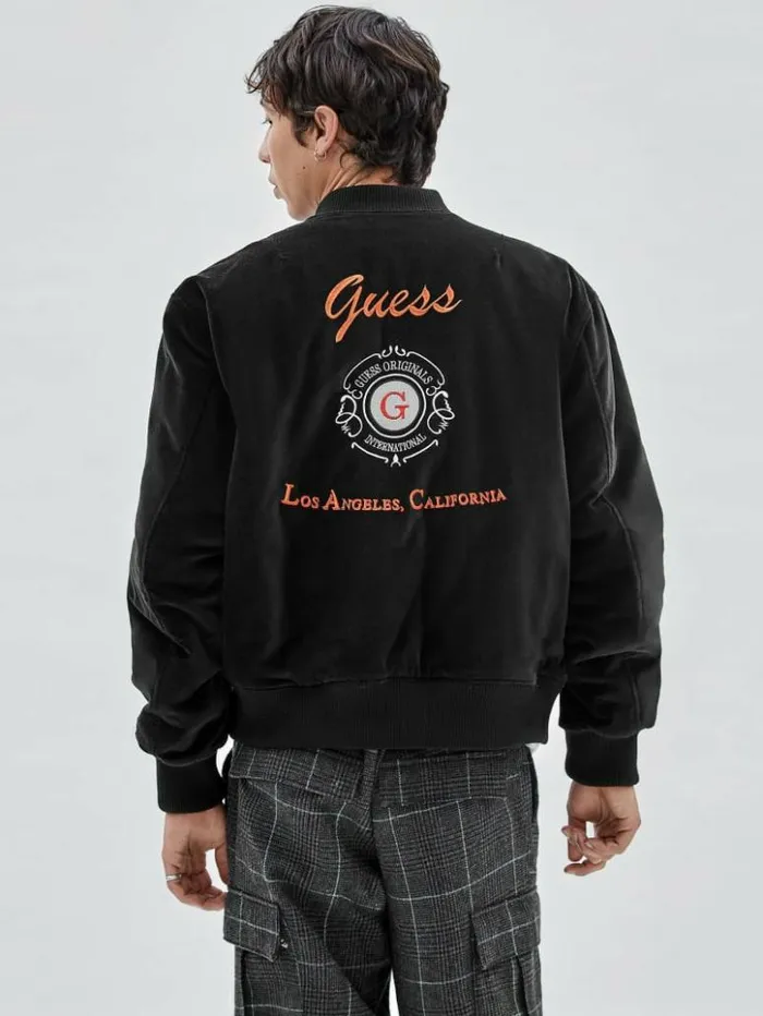 Men GUESS Jackets and Coats GUESS Originals Reversible Flight Jacket Black