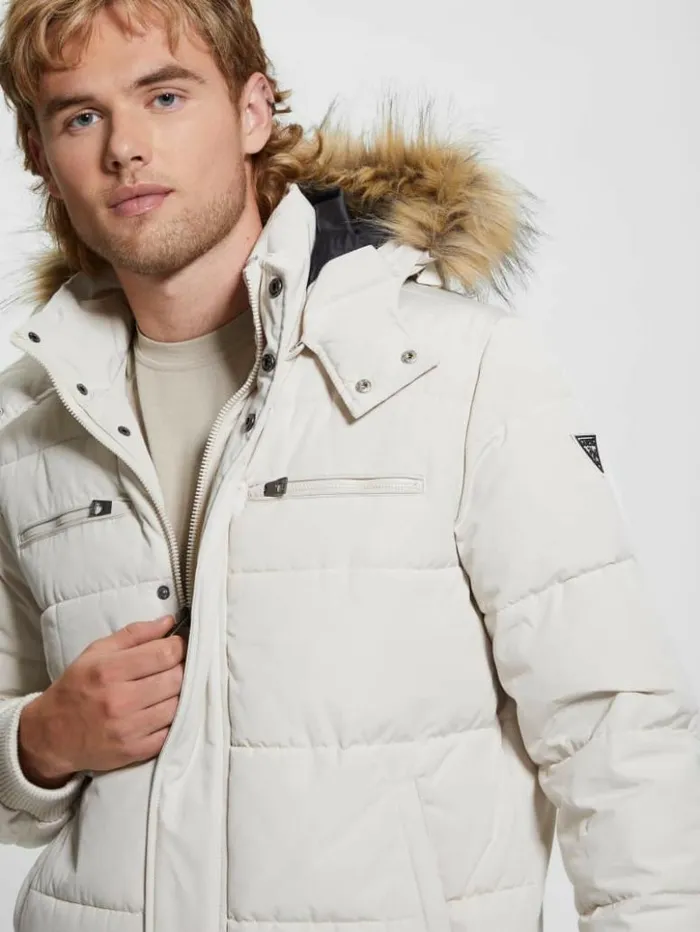 Men GUESS Jackets and Coats Heavy Flight Puffer Jacket Dreamy Moon