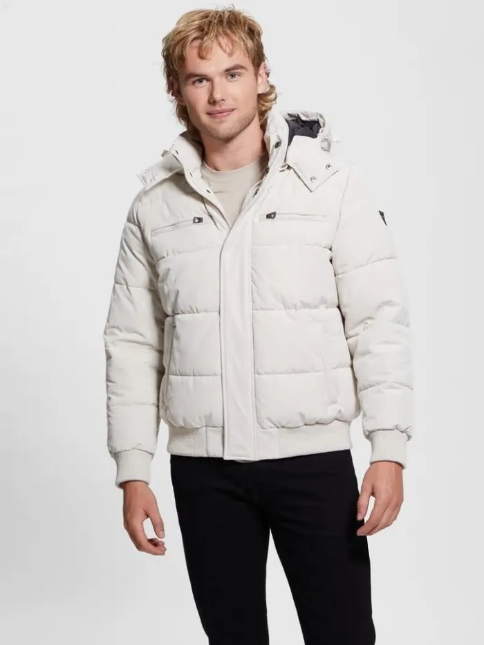 Men GUESS Jackets and Coats Heavy Flight Puffer Jacket Dreamy Moon