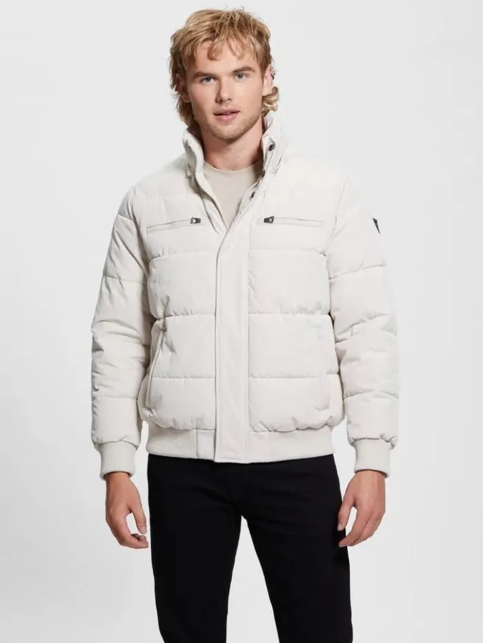 Men GUESS Jackets and Coats Heavy Flight Puffer Jacket Dreamy Moon