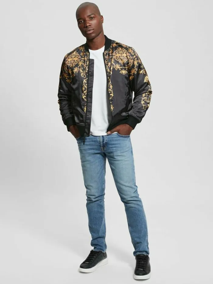 Men GUESS Jackets and Coats Irvine Royal Flight Jacket Black