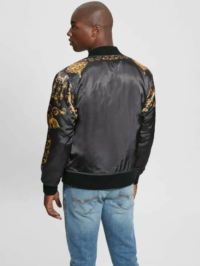 Men GUESS Jackets and Coats Irvine Royal Flight Jacket Black