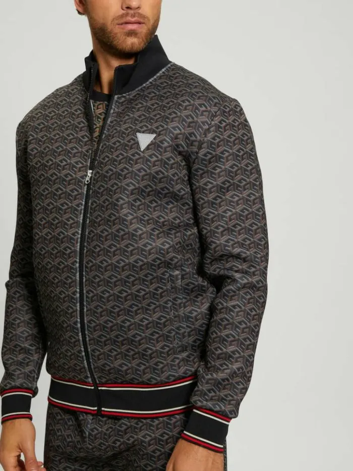 Men GUESS Jackets and Coats Rolph Signature Cube Jacket Macro G Cube Brown Combo Men GUESS Jackets and Coats Rolph Signature Cube Jacket Macro G Cube Brown Combo
