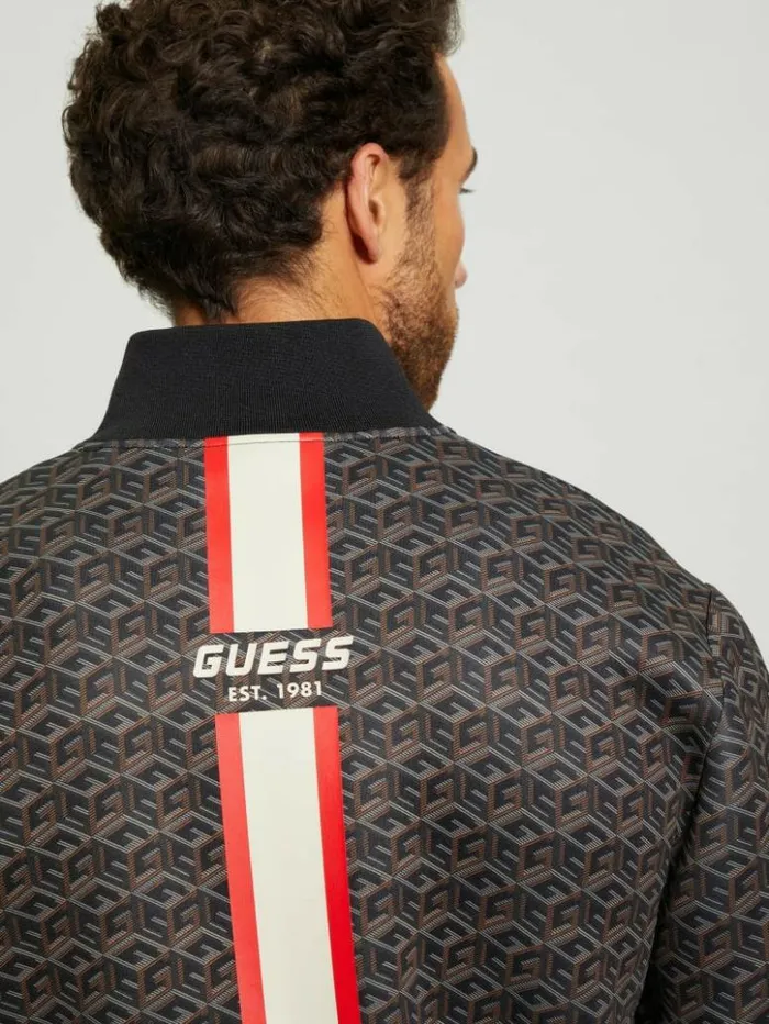 Men GUESS Jackets and Coats Rolph Signature Cube Jacket Macro G Cube Brown Combo Men GUESS Jackets and Coats Rolph Signature Cube Jacket Macro G Cube Brown Combo