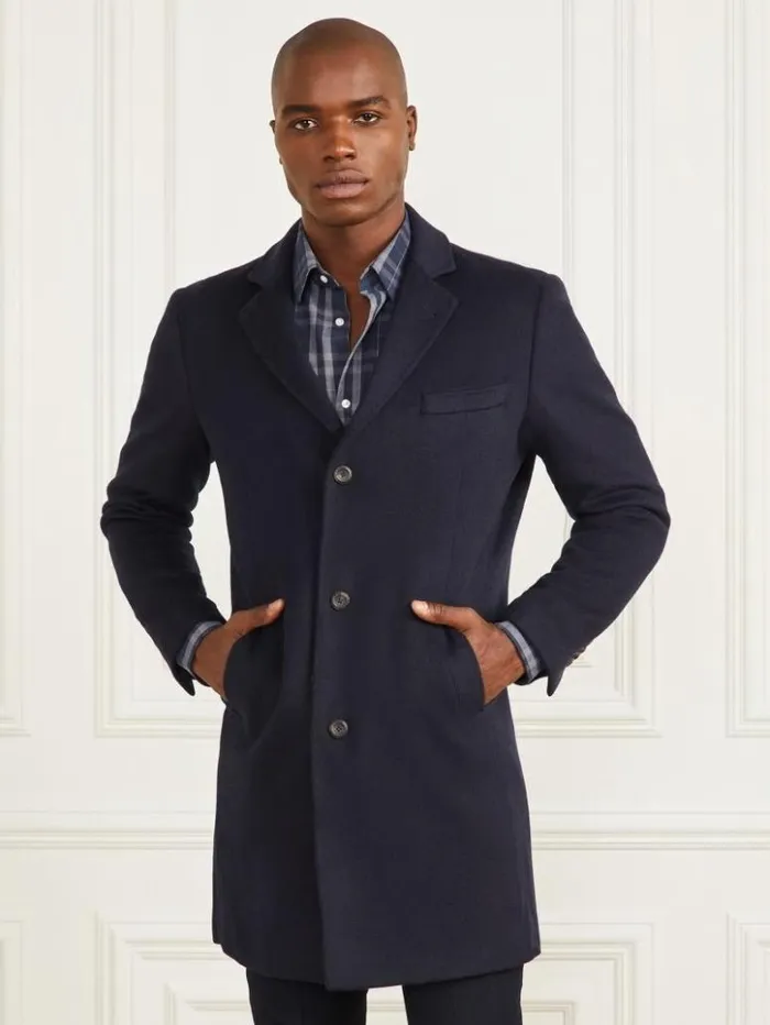 Men GUESS Jackets and Coats Single Breasted WoolBlend Coat Bleu lgant