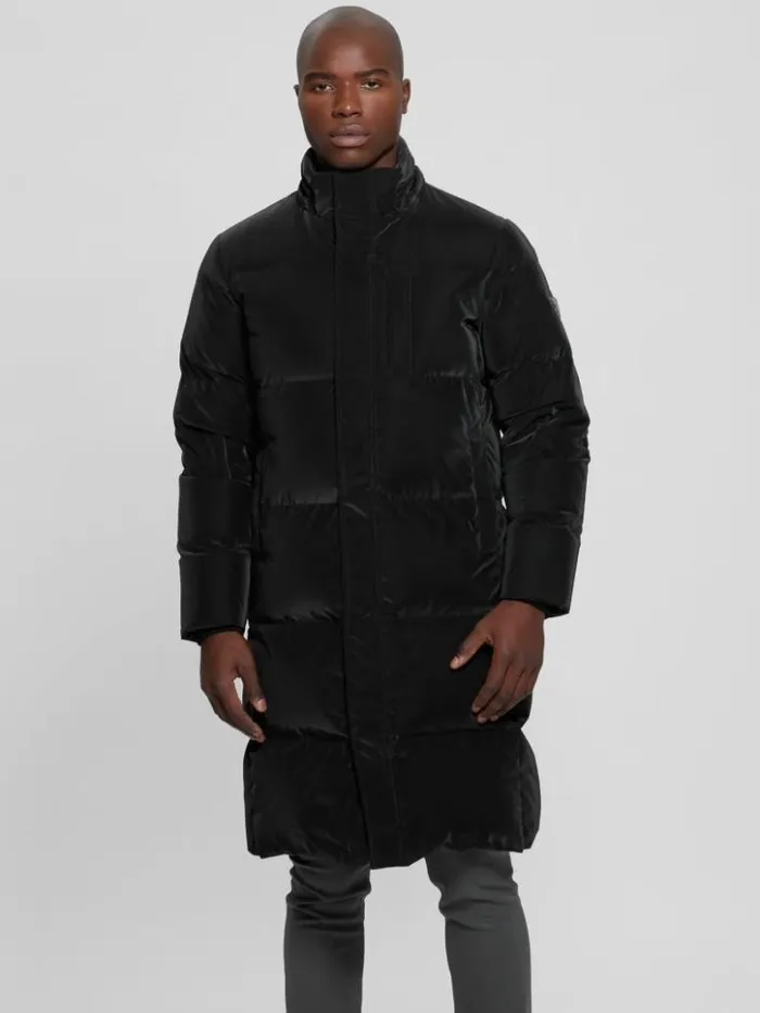 Men GUESS Jackets and Coats Space Longline Down Jacket Black