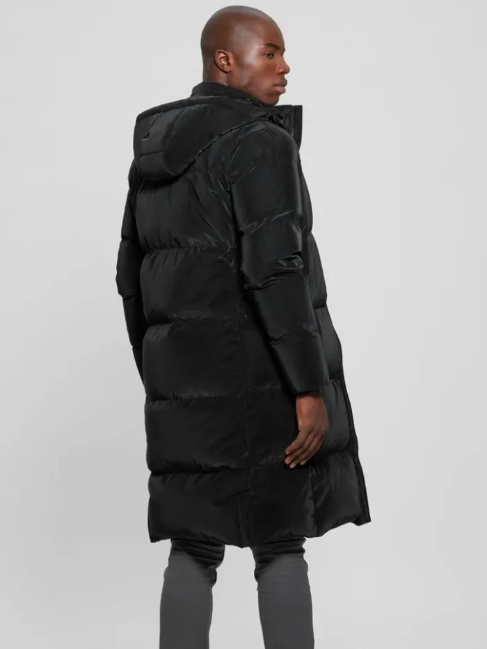 Men GUESS Jackets and Coats Space Longline Down Jacket Black