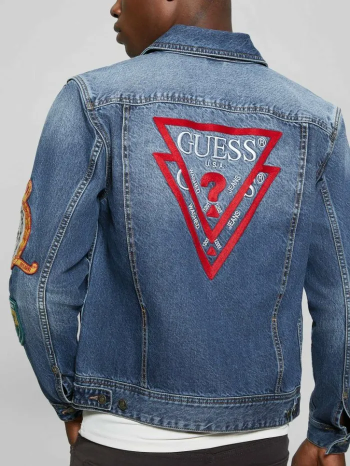Men GUESS Jeans and Denim Dean Signature Denim Jacket Clubhouse