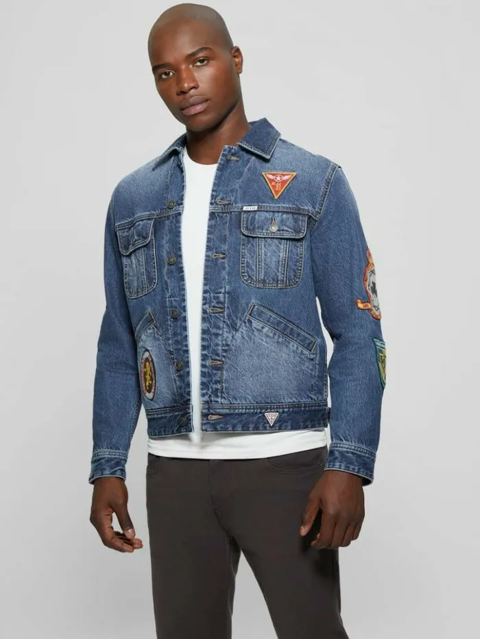 Men GUESS Jeans and Denim Dean Signature Denim Jacket Clubhouse